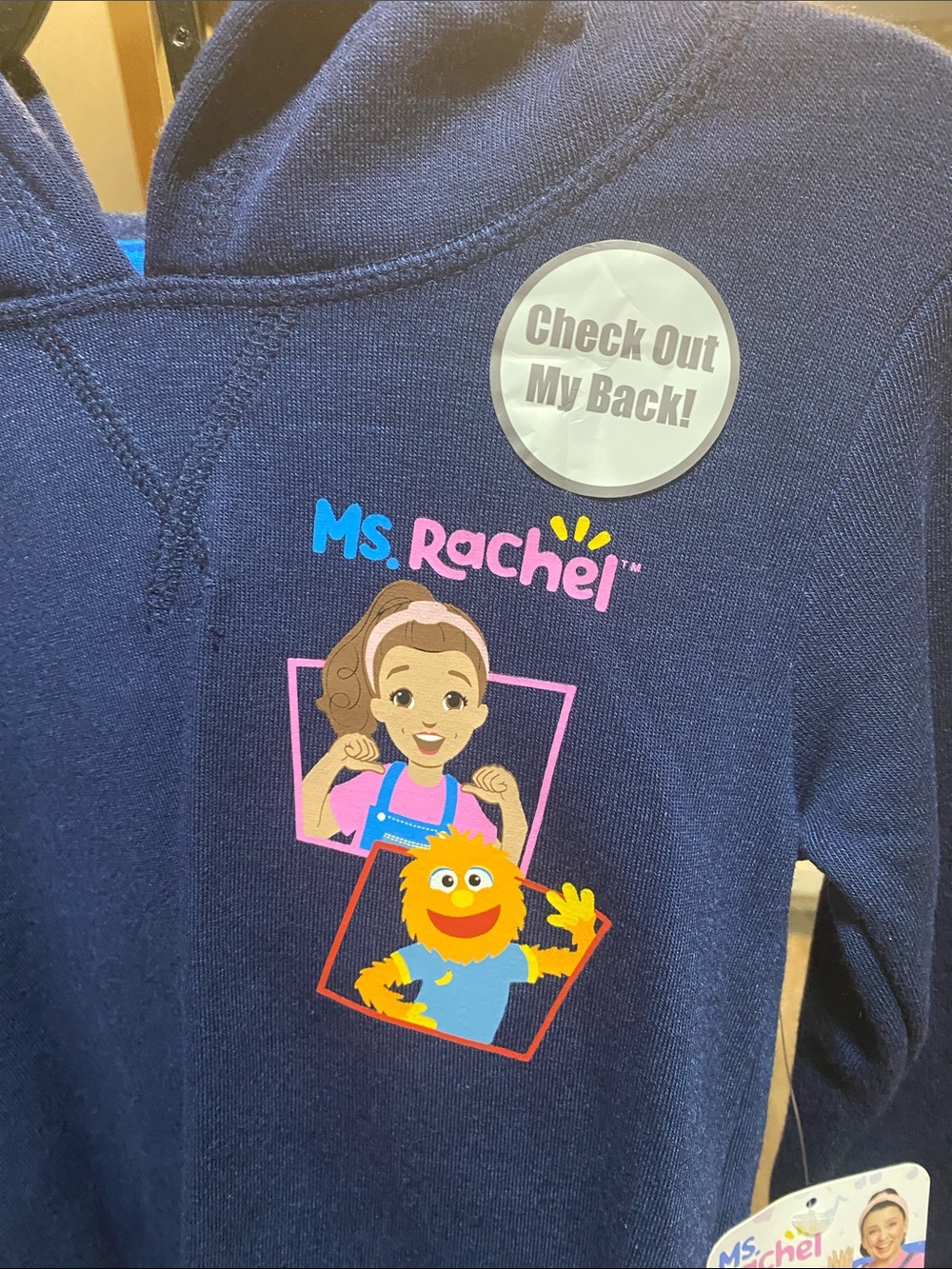 Ms Rachel Navy Hoodie with Colorful Ms. Rachel Character Graphic 4T unisex NWT - Picture 2 of 7